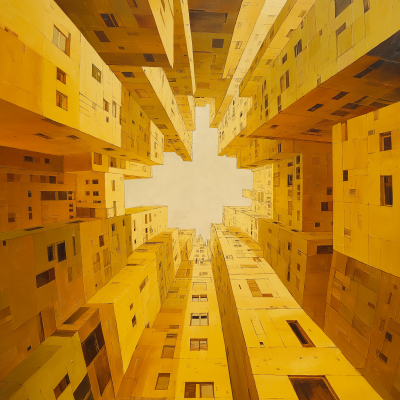 Upside Down Cubist City