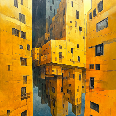 Upside Down Cubist City