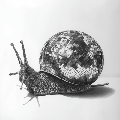 Charcoal Snail with Disco Shell