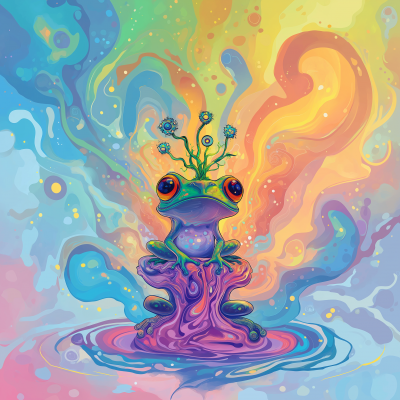 Chibi Frog with Rave Sprout