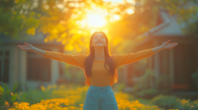 Girl Reaching for the Sun