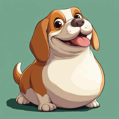 Cartoon Fat Beagle