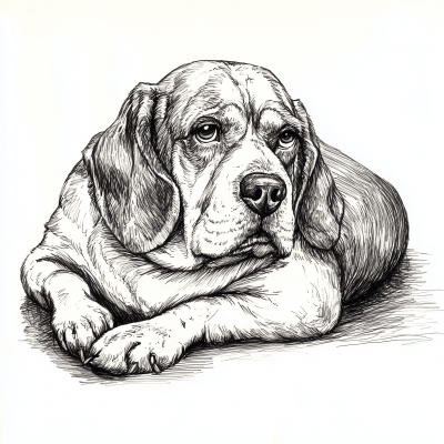 Fat Beagle Drawing