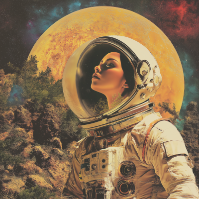 Astronaut Woman in Space