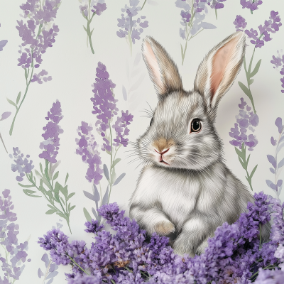 Fluffy Bunny in Lavender