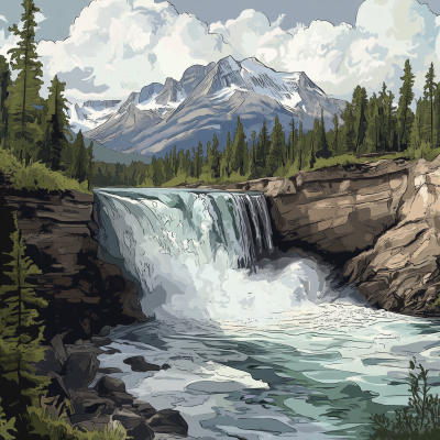 Jasper Waterfall Sketch