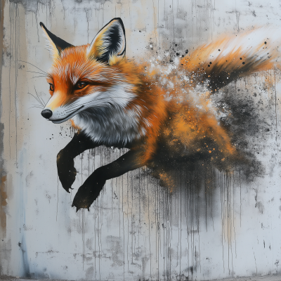 Jumping Fox Graffiti