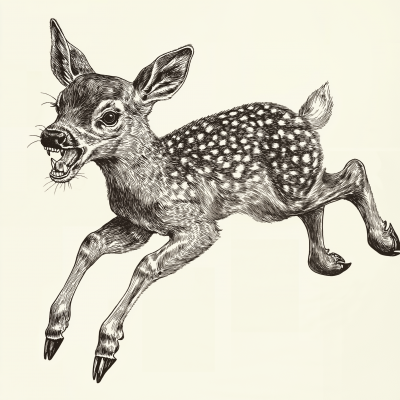 Engraving of a Fawn