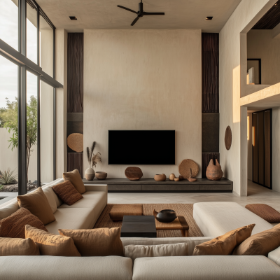 Modern Mexican Minimalist Living Room