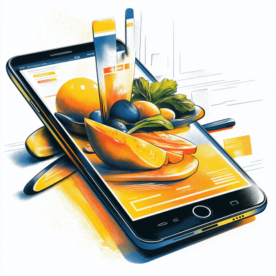 Mobile Recipe Illustration