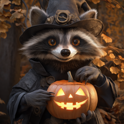 Halloween Raccoon Carving