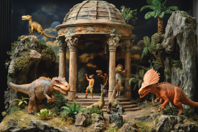 Cavemen and Dinosaurs at Gazebo