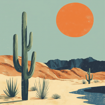 Desert Landscape Illustration