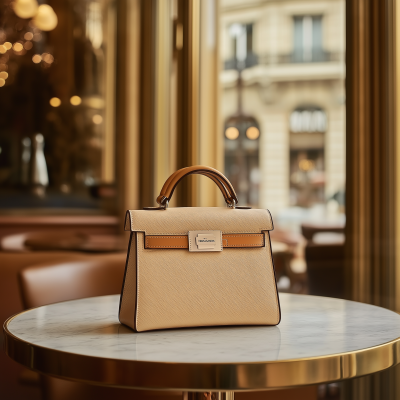 Hermès Bag on Café Table