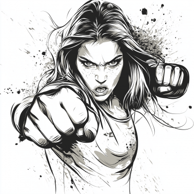 Angry Female Punching