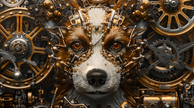 Steampunk Corgi Face