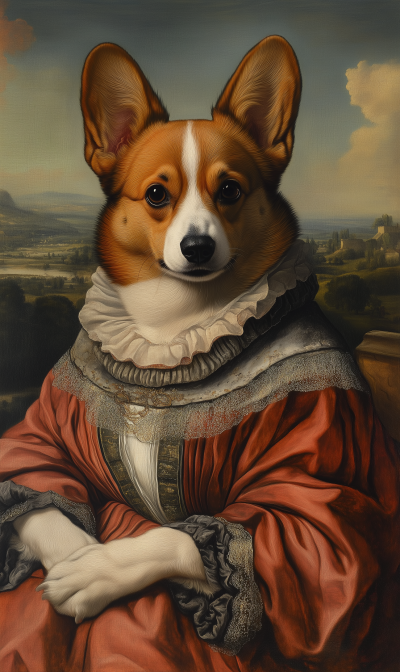 Renaissance Corgi Portrait