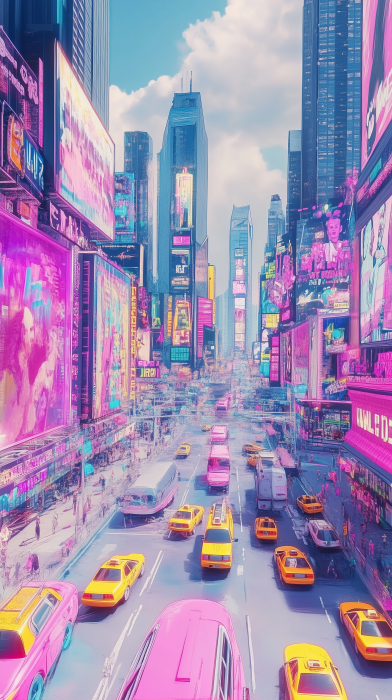 Futuristic New York City Scene