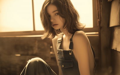 Sepia Denim Portrait