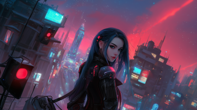 Cyberpunk Girl Character