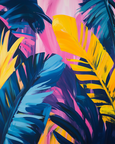 Vibrant Abstract Tropical Jungle