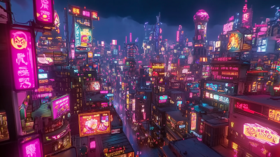 Futuristic Neon Cityscape