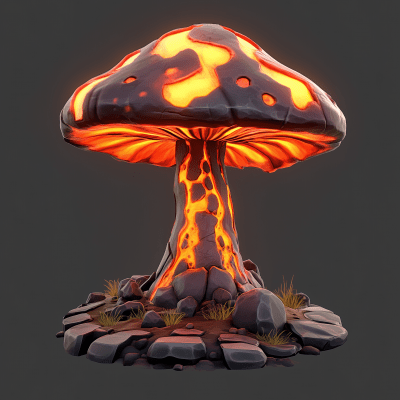 Fantasy Lava Mushroom Asset