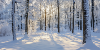 Snowy Forest Trees