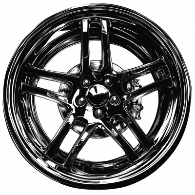 Comic Style Car Wheel Rim