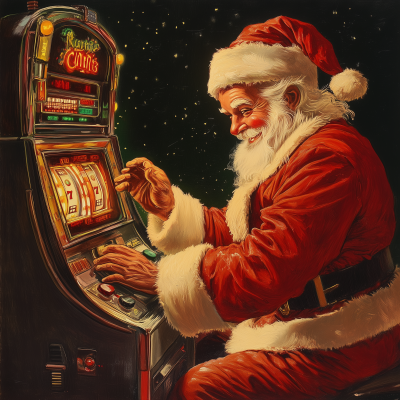 Vintage Santa Claus at the Casino