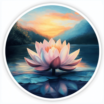 Colorful Lotus Sticker