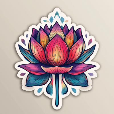 Colorful Lotus Sticker