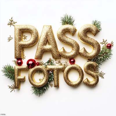 Christmas Font with ‘PASS’ and ‘FOTOS’