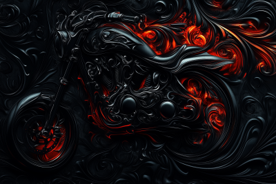 Dark Ornaments with Harley Davidson Theme
