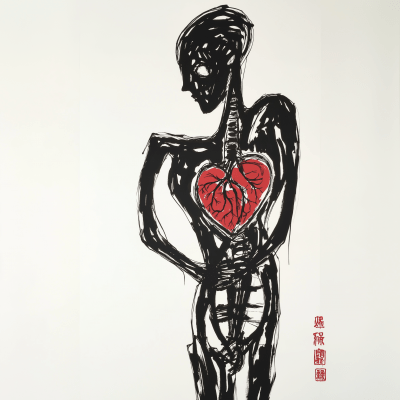 Abstract Figure with Heart