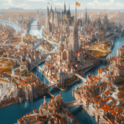 Fantasy Steampunk Cityscape