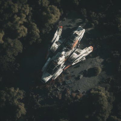 Futuristic VTOL Crash Site