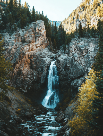 Mountain Waterfall Scene