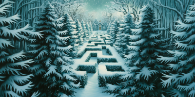 Christmas Winter Labyrinth Background