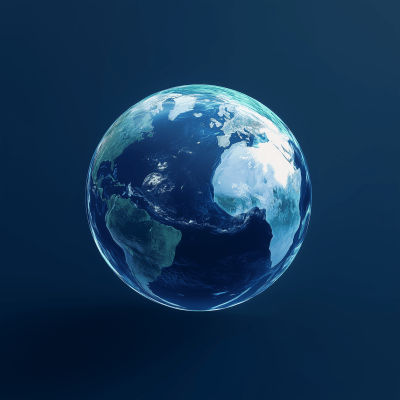 Realistic Earth in Glassmorphism