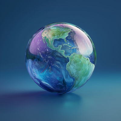 Glassy Earth Globe