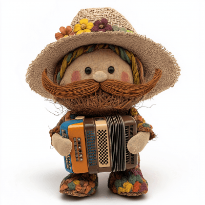 Brownie Doll Playing Accordion
