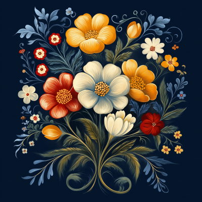 Old Russian Floral Design