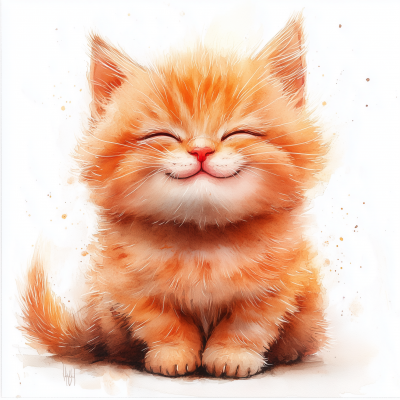 Smiling Peach Cat