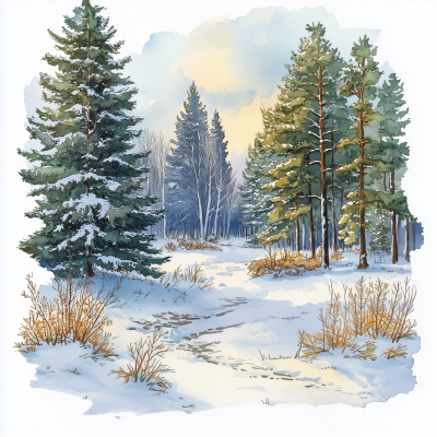 Winter Spruce Forest