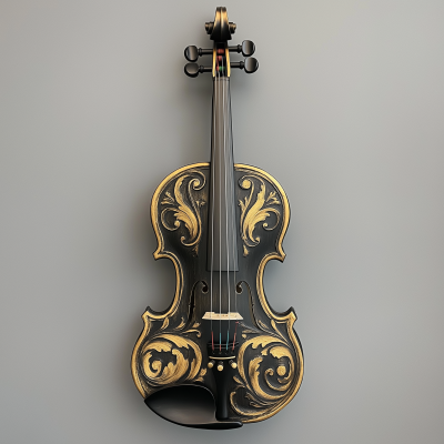 Elegant Black and Gold Violin