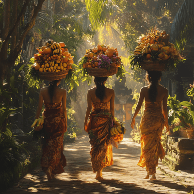 Balinese Women Walking