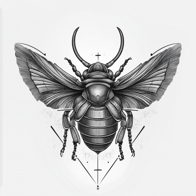 Egyptian Scarab Tattoo Design