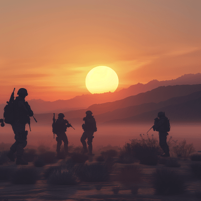 Desert Warfighters at Sunset