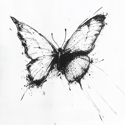 Grungy Butterfly Scribble